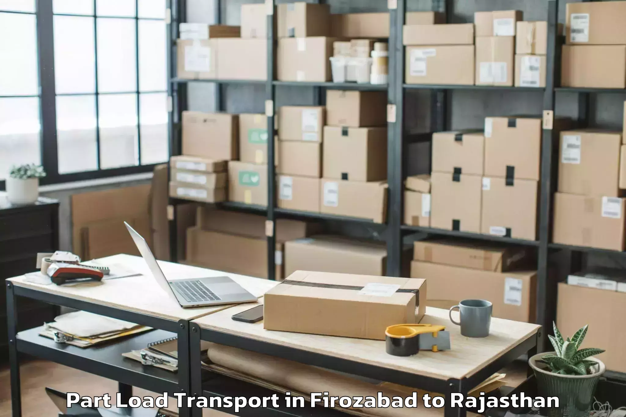 Firozabad to Poornima University Jaipur Part Load Transport Booking